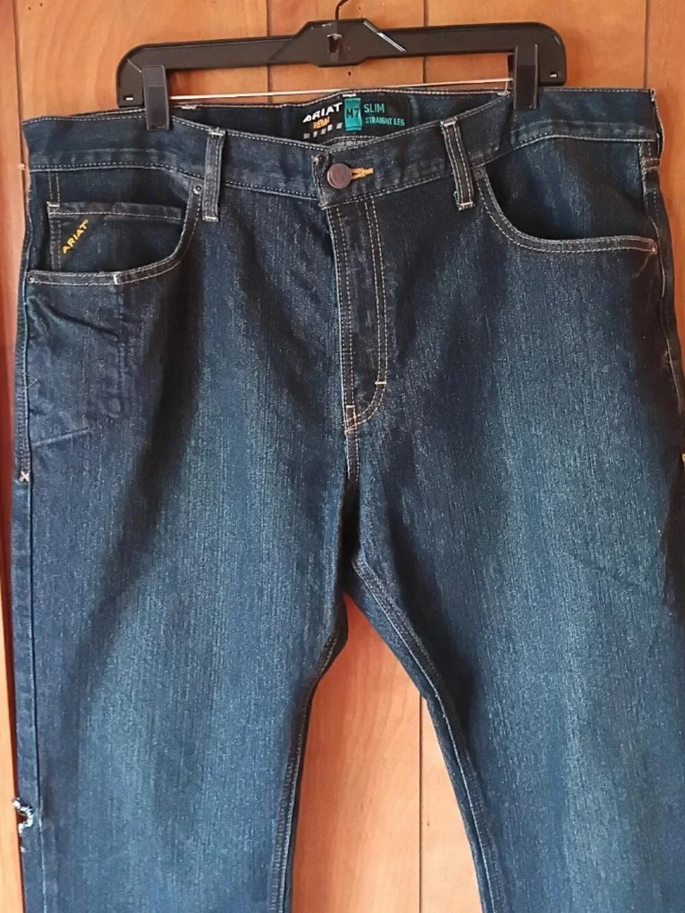 Ariat Rebar M7 Men’s Jeans 40x32 Slim Straight Leg Dark Wash Work Denim